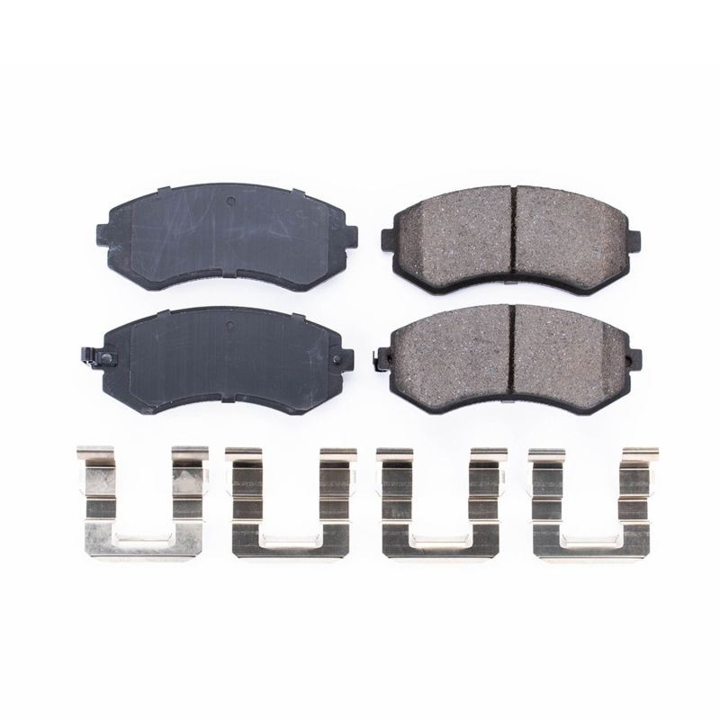 Power Stop 89-96 Nissan 240SX Front Z17 Evolution Ceramic Brake Pads w/Hardware - 17-422