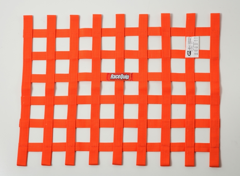 RaceQuip Orange 18in H x 24W SFI Ribbon Window Net - 725045