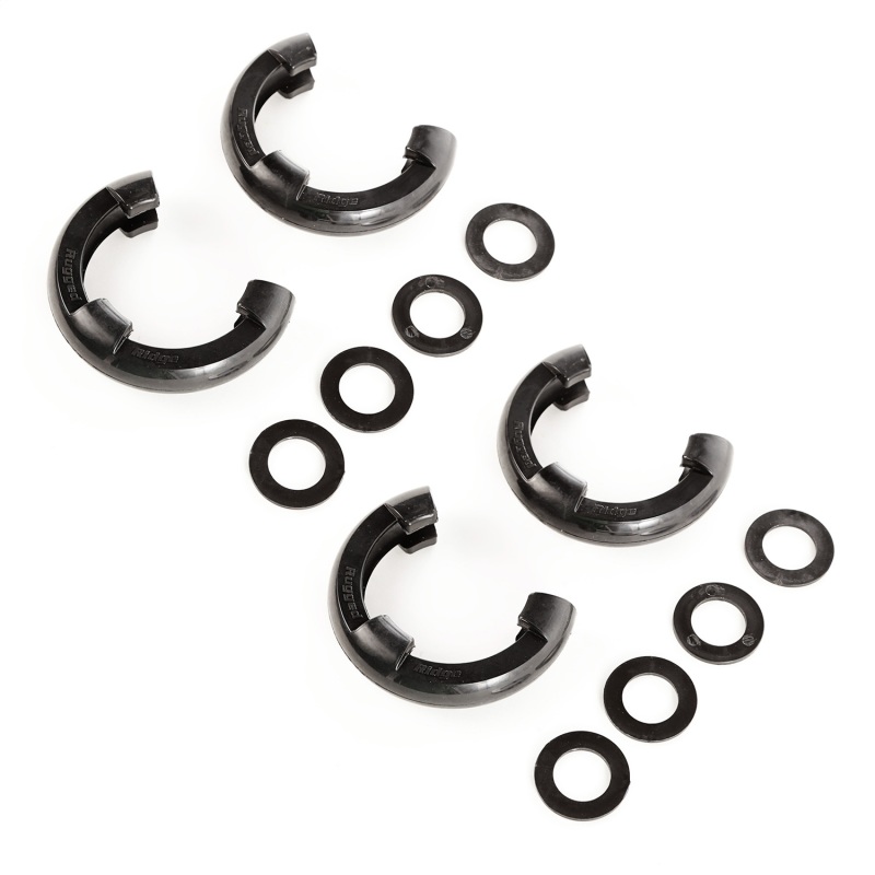 Rugged Ridge 3/4in Black D-Ring Isolator Kit - 11235.60