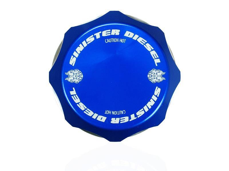 Sinister Diesel 1994+ Ford Powerstroke Coolant Reservoir Degas Bottle Cap - Blue - SD-DC-FORD-94