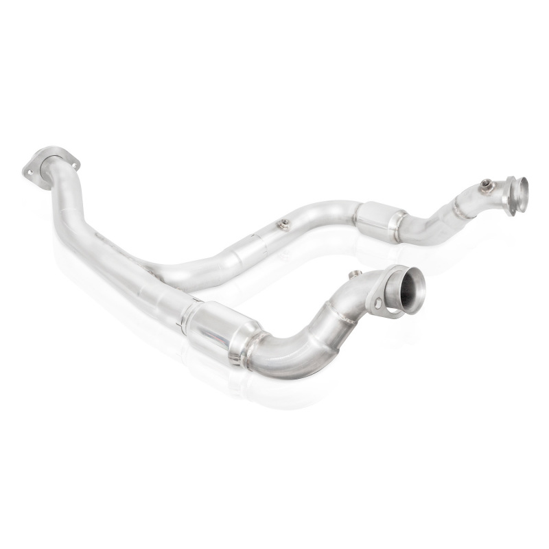 Stainless Works 2015-16 F150 2.7L Downpipe 3in High-Flow Cats Y-Pipe Factory Connection - FT15ECODPCAT