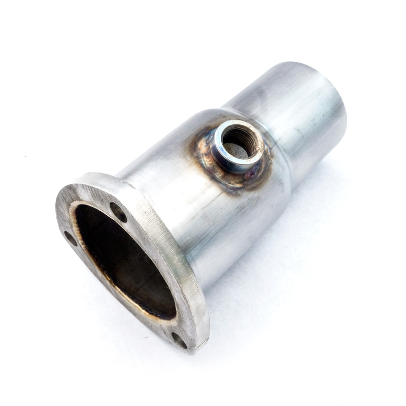 Stainless Works Collector Adapter 3-Bolt 2-1/2in OD Tubing 2-1/4in OD Outlet + O2 Bung - HCA2.52.25O2