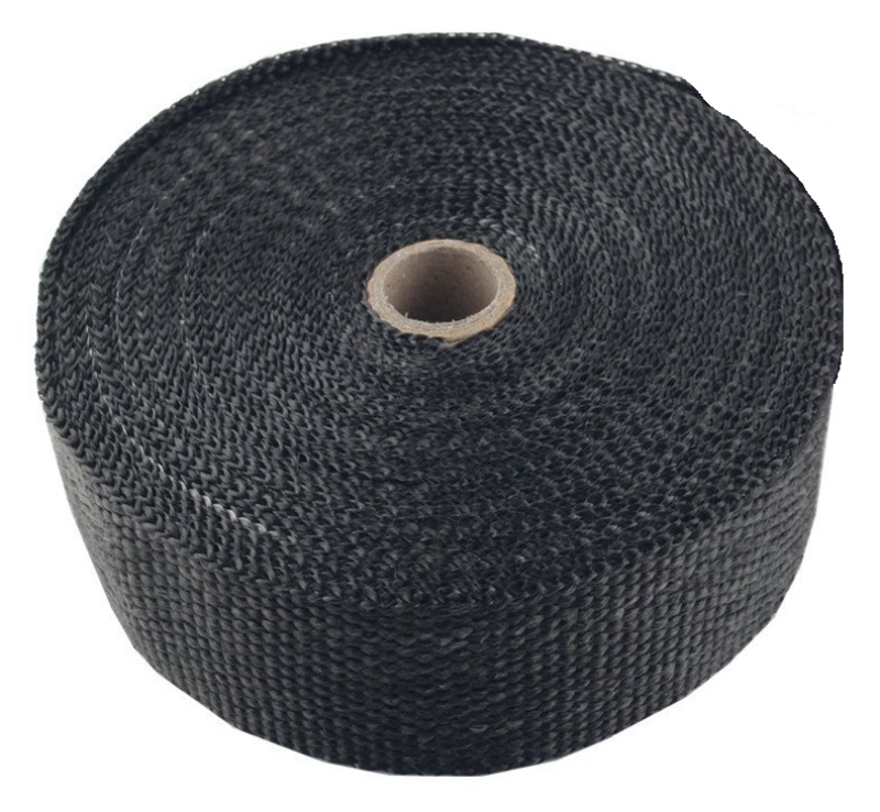 Torque Solution Fiberglass Exhaust Wrap Universal 1inx50ft - Black - TS-EW-2X25BK