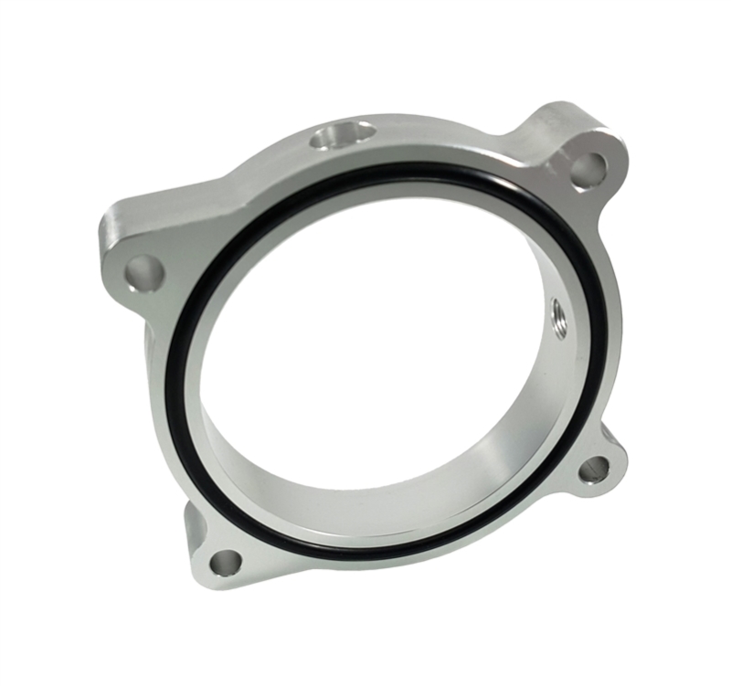 Torque Solution Throttle Body Spacer (Silver): Ford Mustang GT 5.0L 2011-2016 - TS-TBS-032