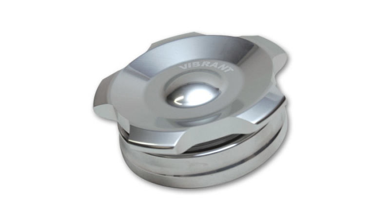 Vibrant 2in OD Aluminum Weld Bungs w/ Polished Aluminum Threaded Cap (incl. O-Ring) - 11290