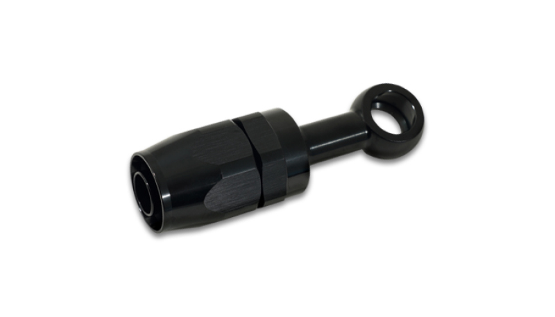 Vibrant -8AN Banjo Hose End Fitting for use with M10 or 3/8in Banjo Bolt - Aluminum Black - 24082