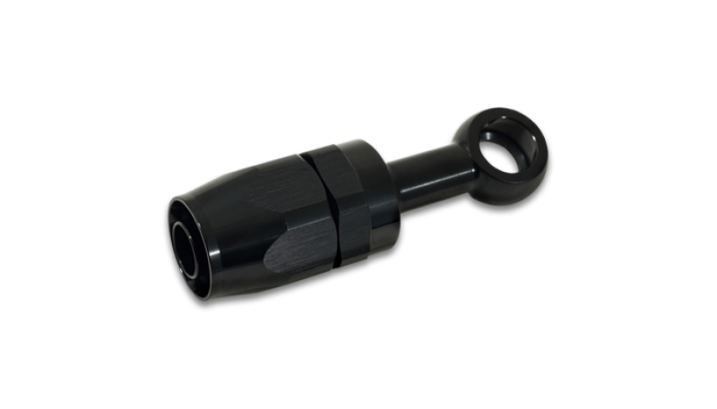 Vibrant -10AN Banjo Hose End Fitting for use with M16 or 5/8in Banjo Bolt - Aluminum Black - 24105