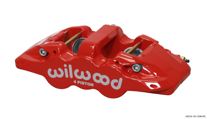 Wilwood Caliper-Aero4-L/H - Red 1.88/1.62in Pistons 1.25in Disc - 120-13286-RD