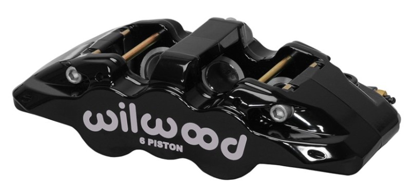 Wilwood Caliper-Aero6-R/H - Black 1.62/1.12/1.12in Pistons 1.25in Disc - 120-13289-BK