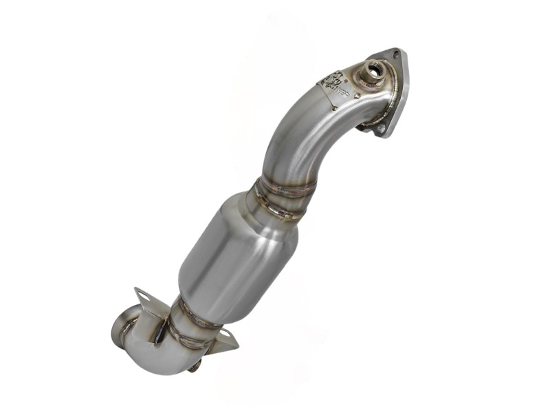 aFe 09-13 MINI Cooper S (R56) L4 1.6L (t) Twisted Steel Down Pipe 2-1/2in 304 Stainless Steel w/ Cat - 48-36318-1HC