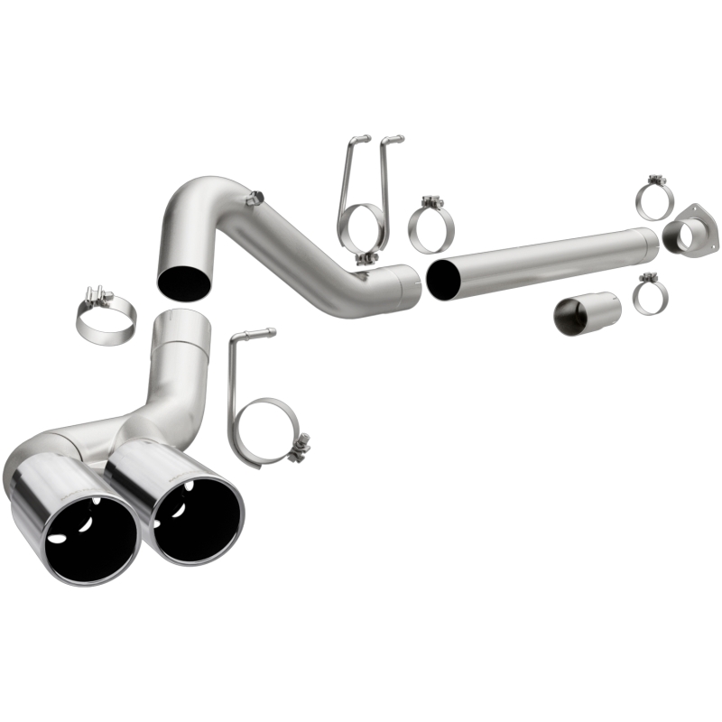 MagnaFlow 08-17 Ford F-250/F-350/F-450 4.6L/6.7 DPF-Back SS 4in Dual Single Passenger Side Rear Exit - 17873