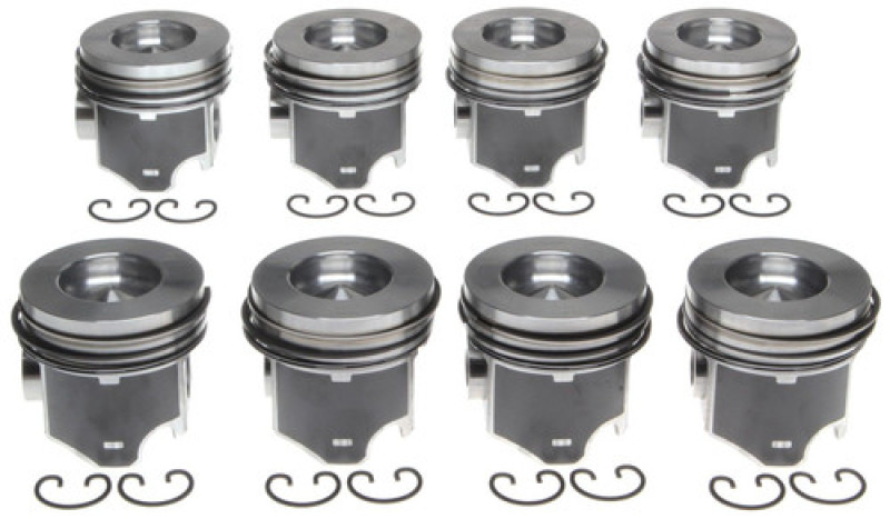 Mahle OE Ford 6.4L Diesel STD .010 /.025MM Reduced Compression Piston Set (Set of 8) - 2243891