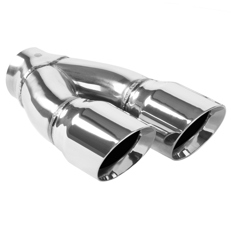 MagnaFlow Double Wall 3in Dual Round Polished Tip 2.25in Inlet - 35228