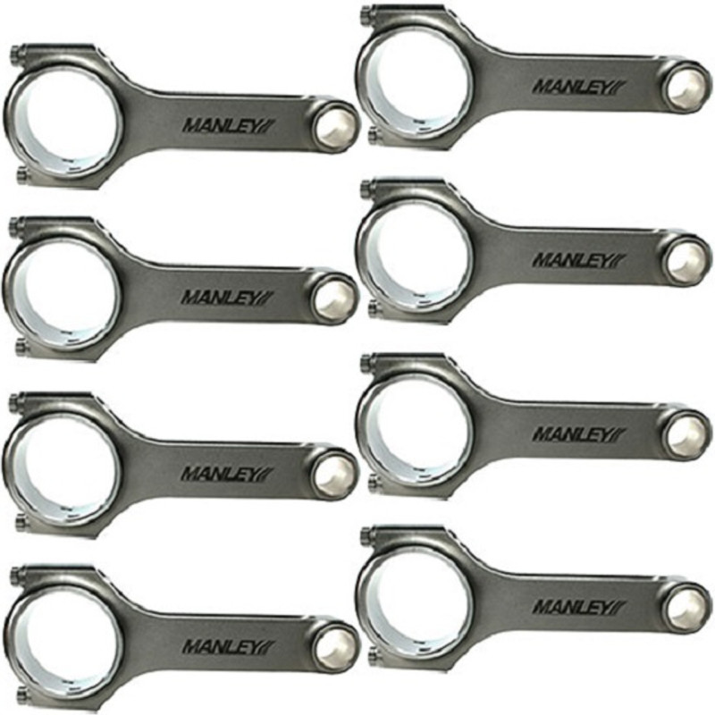 Manley Chevy Big Block 6.535in Length 4340 Pro Series I-Beam Connecting Rods w/L-19 Bolts - 8 - 14167L-8