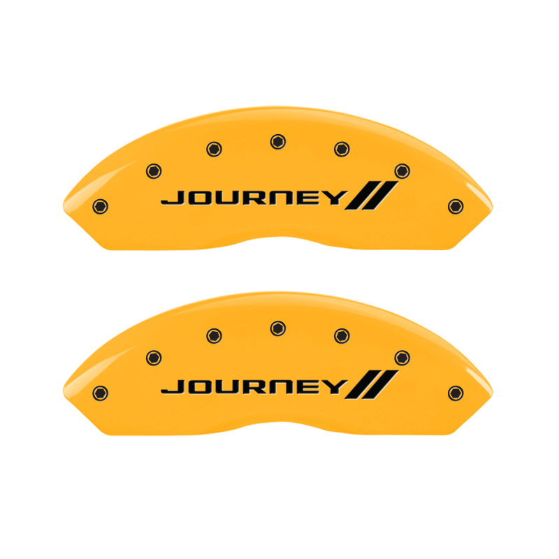 MGP 4 Caliper Covers Engraved Front & Rear With stripes/Journey Yellow finish black ch - 12200SJNYYL