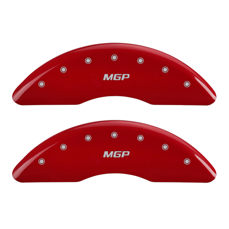 MGP 4 Caliper Covers Engraved Front & Rear MGP Red finish silver ch - 15224SMGPRD