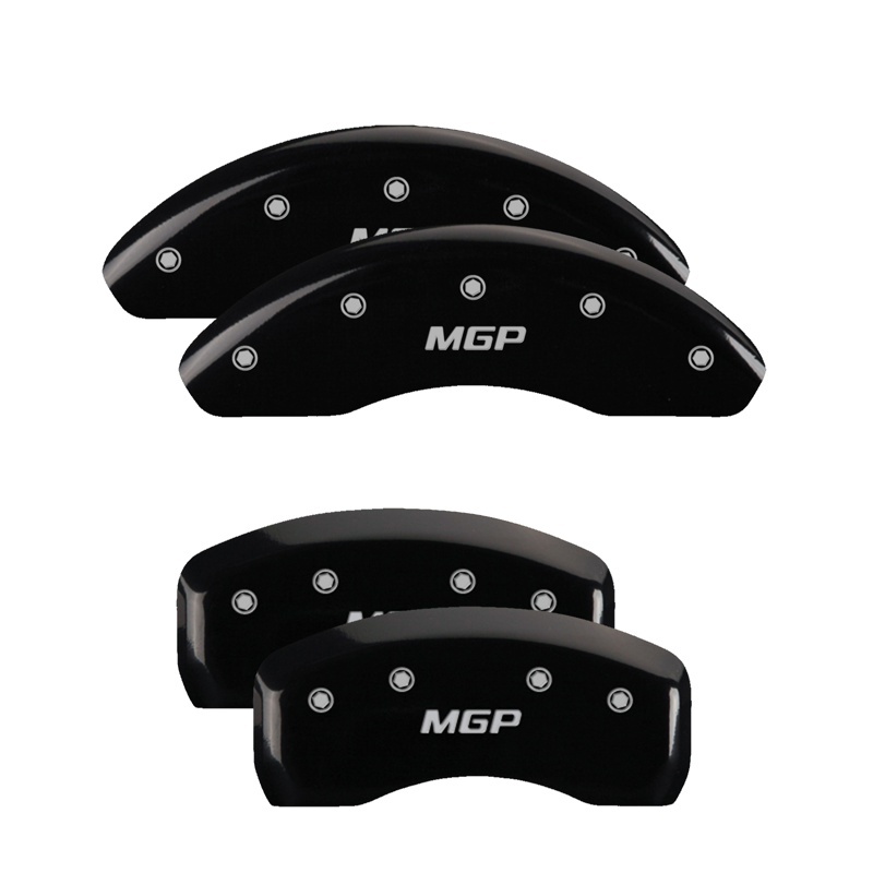 MGP Front set 2 Caliper Covers Engraved Front MGP Black finish silver ch - 16208FMGPBK
