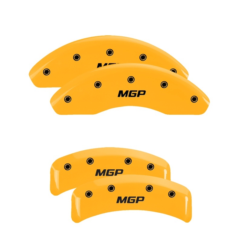 MGP 4 Caliper Covers Engraved Front & Rear MGP Yellow Finish Black Char 2006 Lexus GS300 - 38002SMGPYL