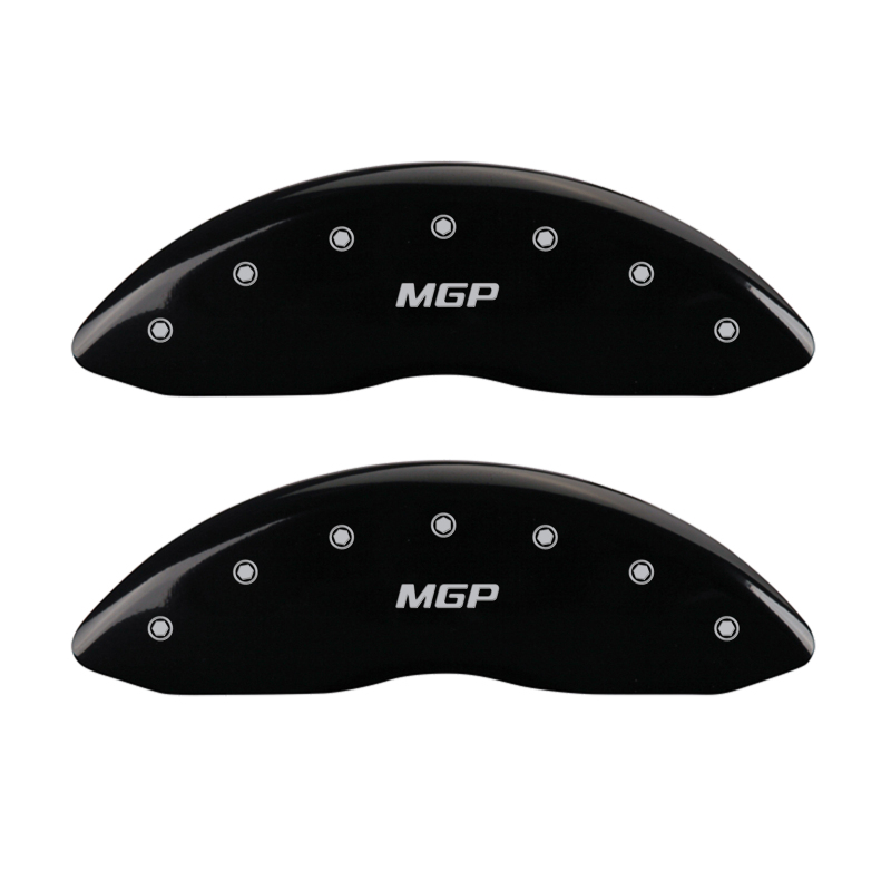 MGP 4 Caliper Covers Engraved Front & Rear MGP Black finish silver ch - 38004SMGPBK