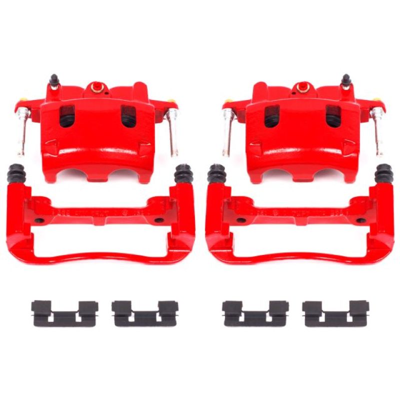 Power Stop 04-06 Infiniti QX56 Front Red Calipers w/Brackets - Pair - S2982