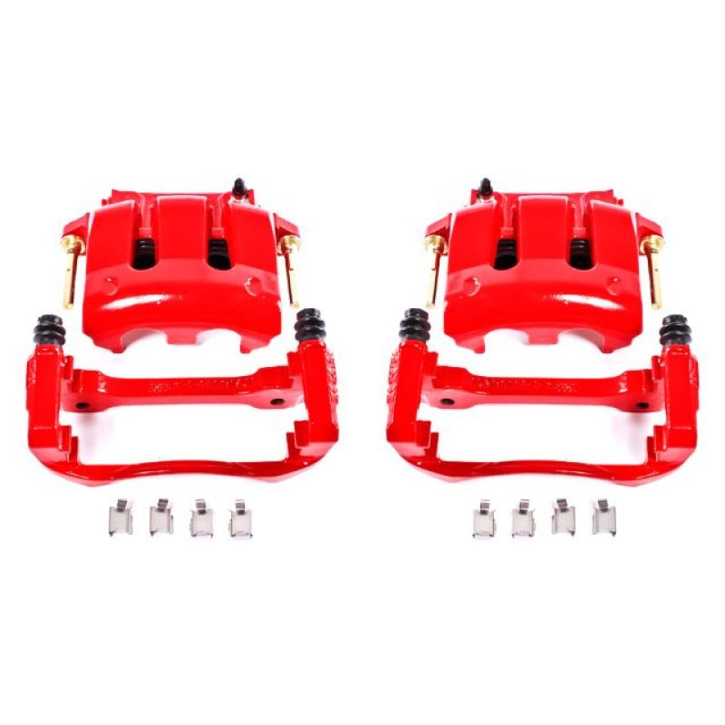 Power Stop 05-14 Ford Mustang Front Red Calipers w/Brackets - Pair - S4928A