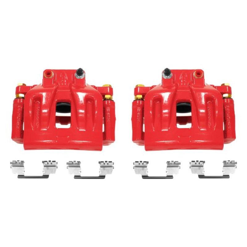 Power Stop 12-17 Chrysler 300 Front Red Calipers w/Brackets - Pair - S4968A