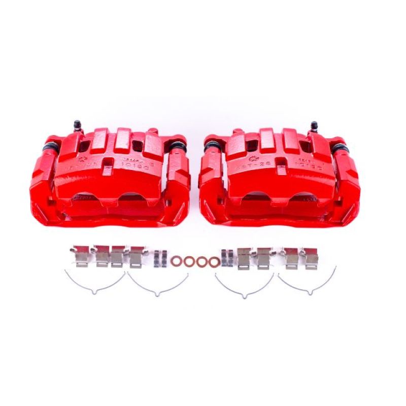Power Stop 14-18 Jeep Cherokee Front Red Calipers w/Brackets - Pair - S5508