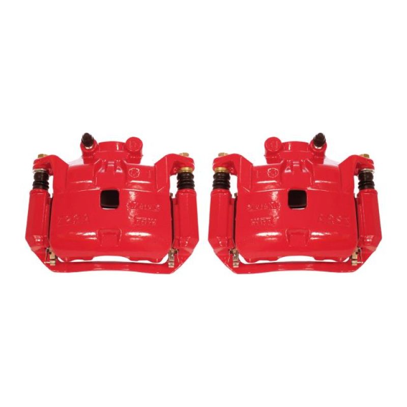 Power Stop 12-18 Nissan Versa Front Red Calipers w/Brackets - Pair - S6860