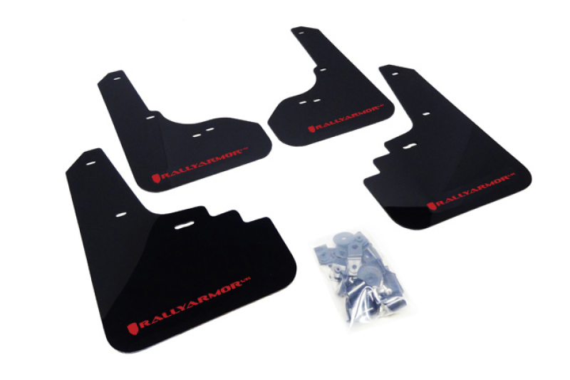 Rally Armor 05-09 Subaru Legacy GT / Outback Black UR Mud Flap w/ Red Logo - MF4-UR-BLK/RD