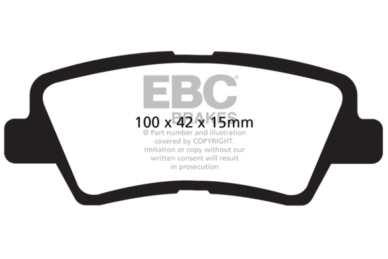 EBC 12+ Hyundai Accent 1.6 Ultimax2 Rear Brake Pads - UD1544