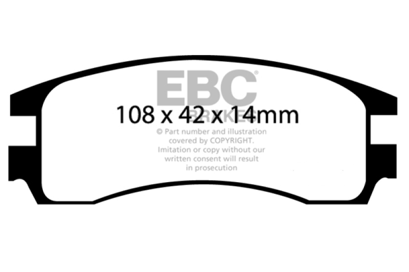 EBC 00-05 Buick Le Sabre (FWD) 3.8 (15in Wheels) Ultimax2 Rear Brake Pads - UD714