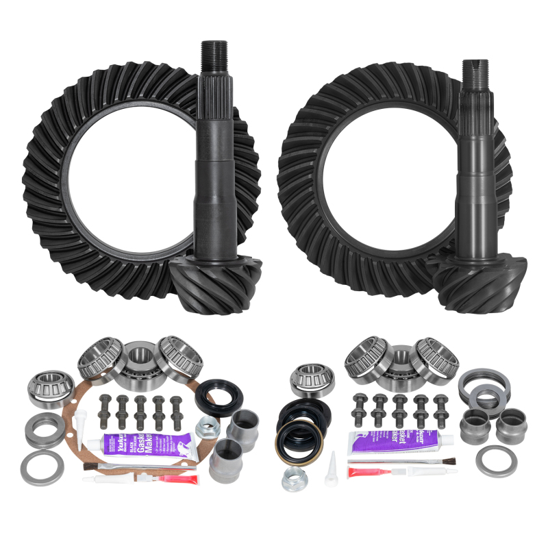 Yukon Gear Ring & Pinion Gear Kit Package Front & Rear with Install Kits - Toyota 8in/8IFS - YGKT004-529