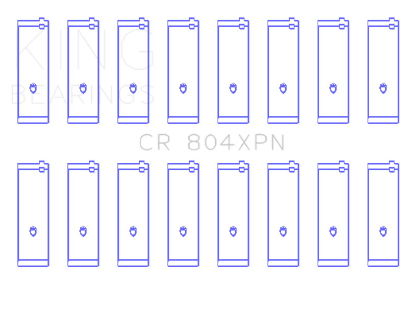 King Ford 260CI/289CI/302 (Size .020 Undersize) XP-Series Tri-Metal Narrowed Rod Bearings - Set of 8 - CR804XPN020