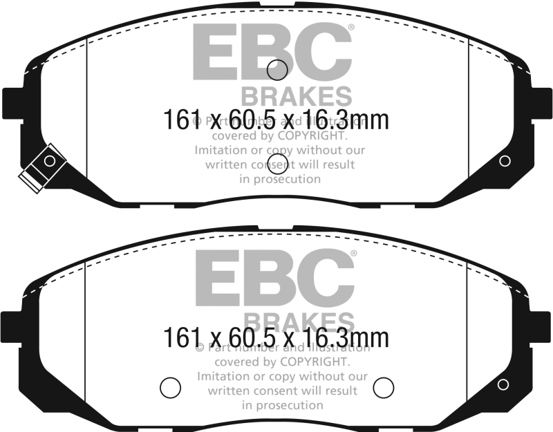 EBC 2015+ Kia Sedona 3.3L Ultimax2 Front Brake Pads - UD1814