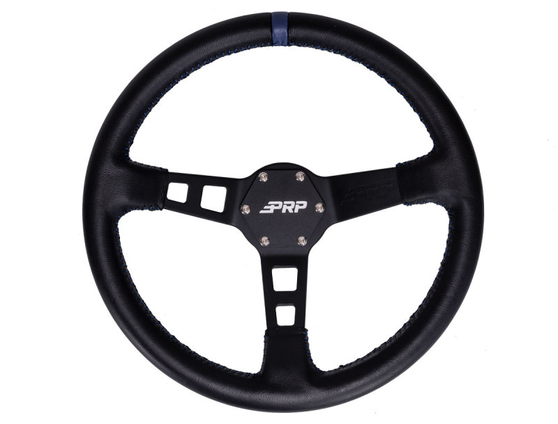 PRP Deep Dish Leather Steering Wheel- Blue - G111