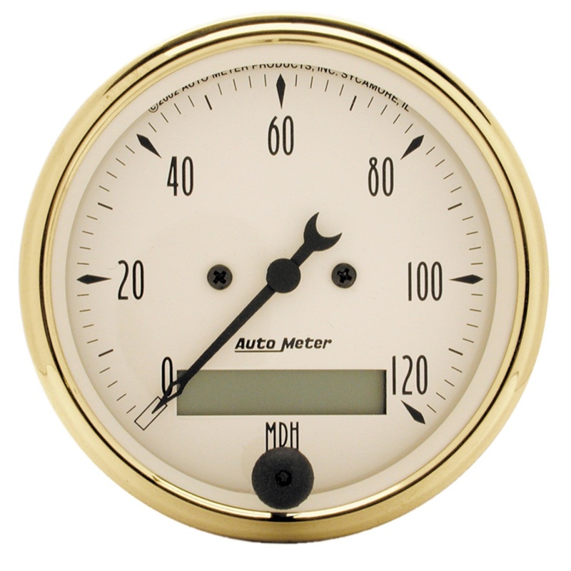 AutoMeter Gauge Speedometer 3-1/8in. 120MPH Elec. Prog. W/ Lcd Odo Golden Oldies - 1588