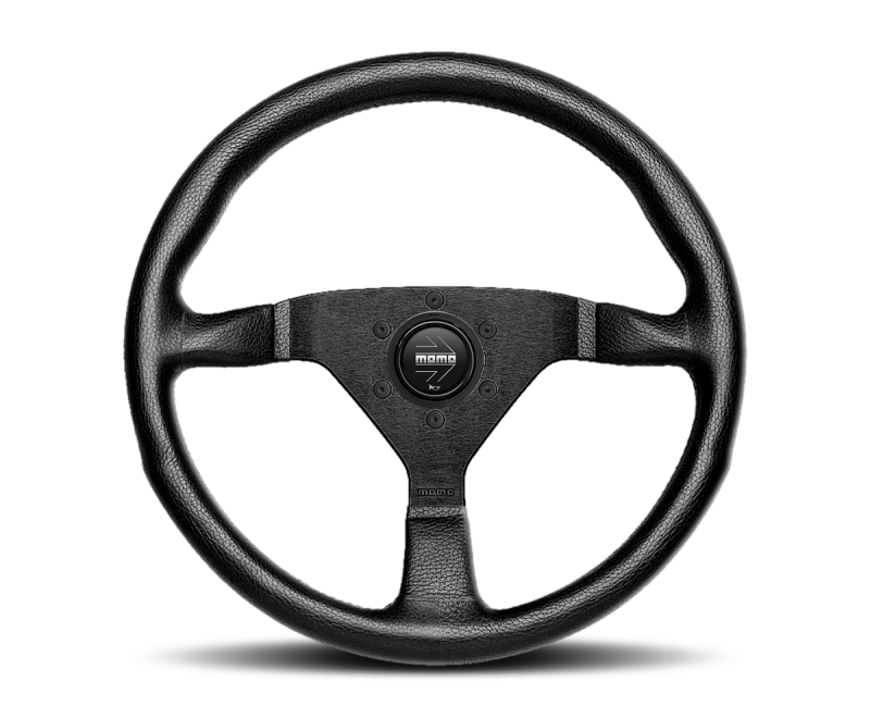 Momo Montecarlo Steering Wheel 350 mm - Black Leather/Black Stitch/Black Spokes - MCL35BK1B