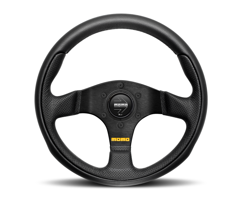 Momo Team Steering Wheel 300 mm - 4 Black Leather/Black Spokes - TEA30BK0B