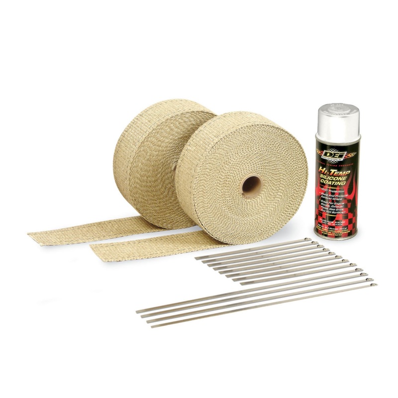 DEI Exhaust Wrap Kit - Tan Wrap and White HT - 10111