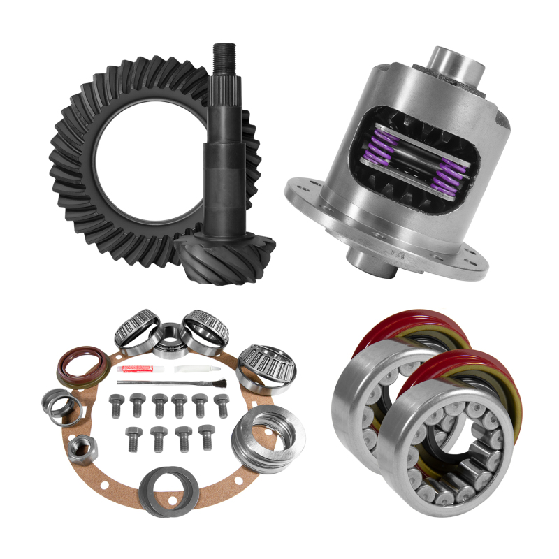 Yukon 8.6in GM 3.73 Rear Ring & Pinion Install Kit 30 Spline Positraction Axle Bearings and Seals - YGK2017