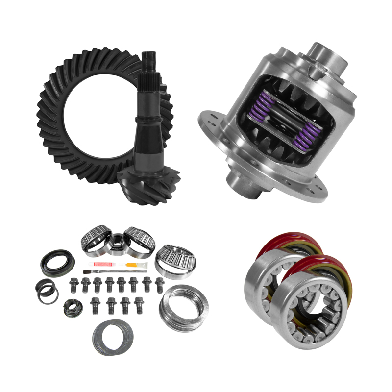 Yukon 9.5in GM 4.56 Rear Ring & Pinion Install Kit 33 Spline Positraction Axle Bearing and Seals - YGK2255
