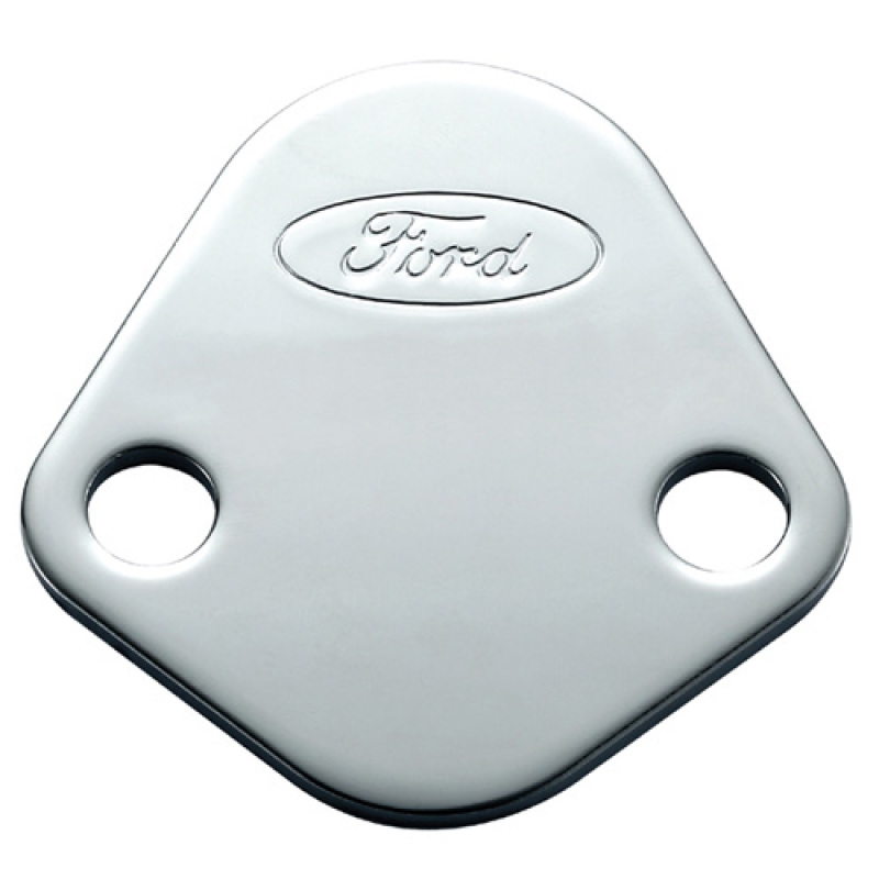 Ford Racing Ford Logo Fuel Pump Blockoff Plate - Chrome - 302-290