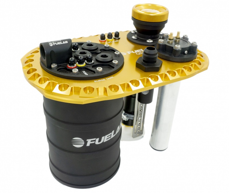 Fuelab Quick Service Surge Tank w/No Lift Pump & Dual 500LPH Brushless Pumps w/Controller - Gold - 62720-3