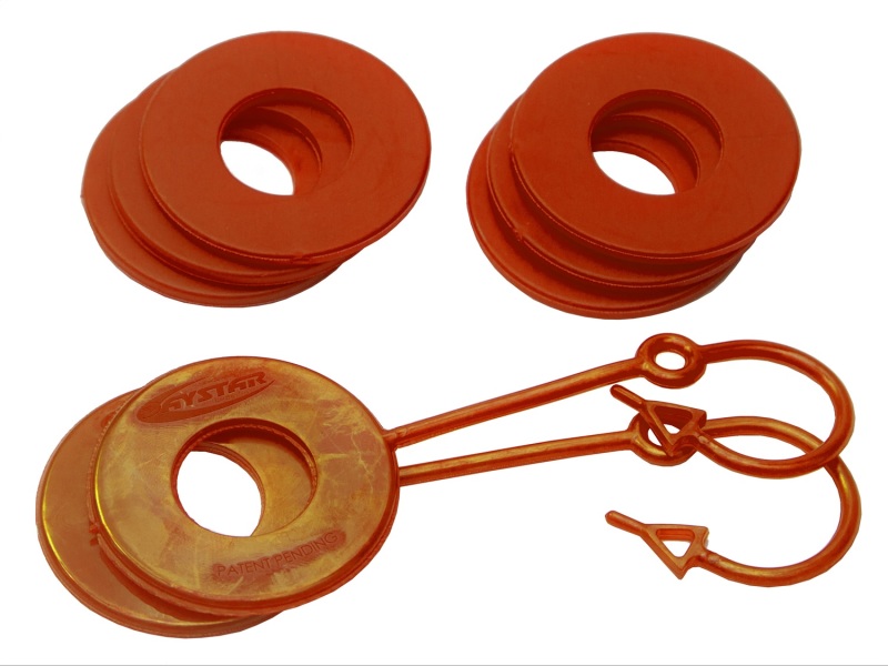 Daystar Orange Locking D Ring Isolator Pair w/Washer Kit - KU70059AG