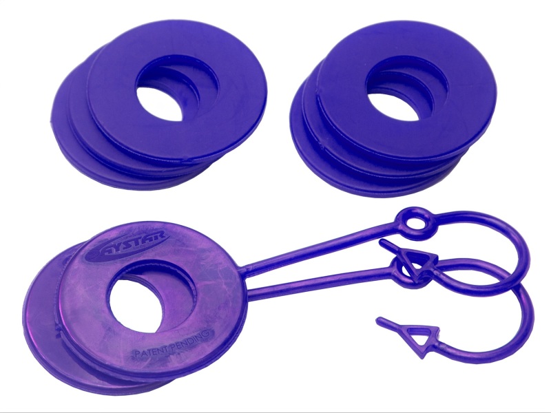 Daystar Fluorescent Purple Locking D Ring Isolator Pair w/Washer Kit - KU70059PR