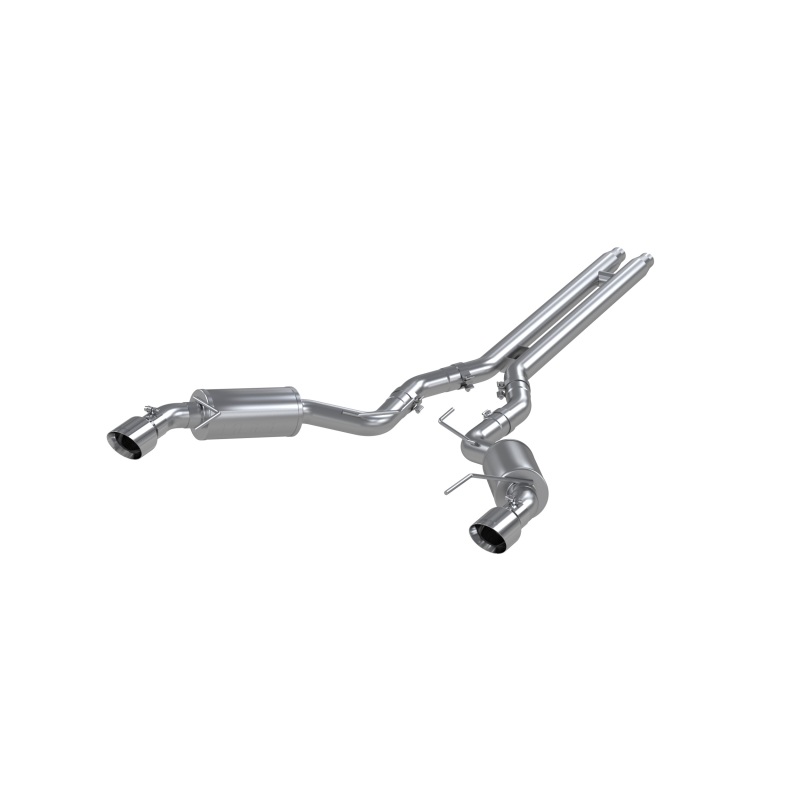 MBRP 15 Ford Mustang GT 5.0 3in Cat Back Dual Split Rear Street Version 4.5in Tips - Aluminized - S7277AL