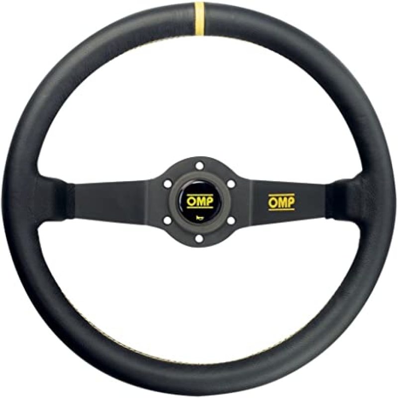 OMP Rally Dished Steering Wheel 350mm - Large Leather (Black) - OD0-1950-071