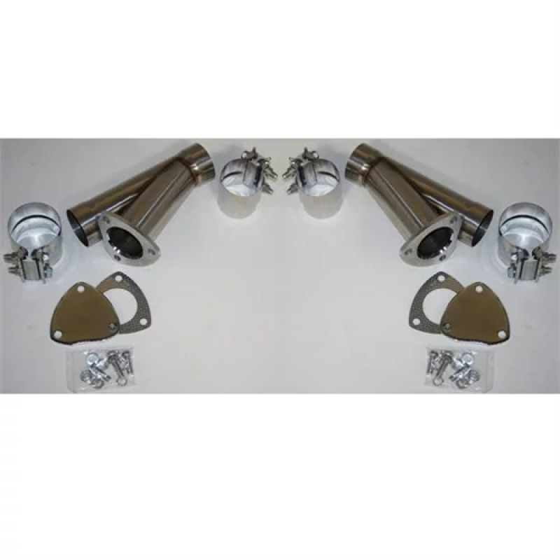 Granatelli 2.25in Stainless Steel Manual Dual Exhaust Cutout Kit w/Slip Fit & Band Clamp - 305522D