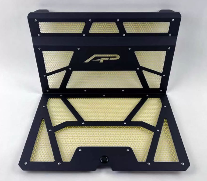 Agency Power 14-18 Polaris RZR Gloss Black/Yellow Vented Engine Cover - AP-RZR-111-FMB-MYLW