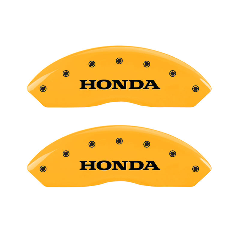 MGP 4 Caliper Covers Engraved Front Honda Rear H Logo Yellow Finish Black Char 2003 Honda Accord - 20199SHOHYL